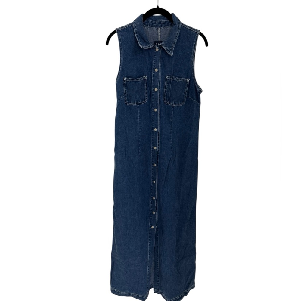 GAP sleeveless dark blue denim maxi dress Size 6